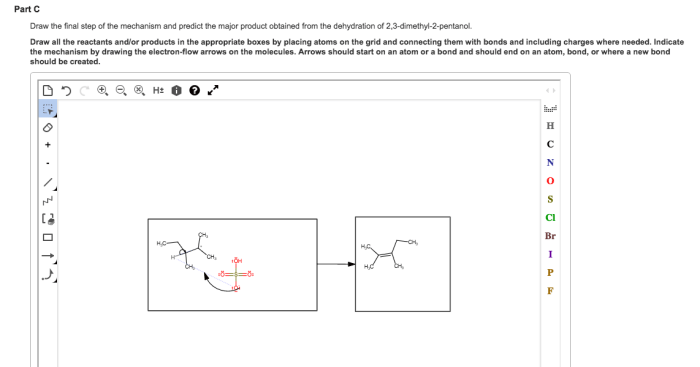 Dehydration pentanol major name compound shown draw below